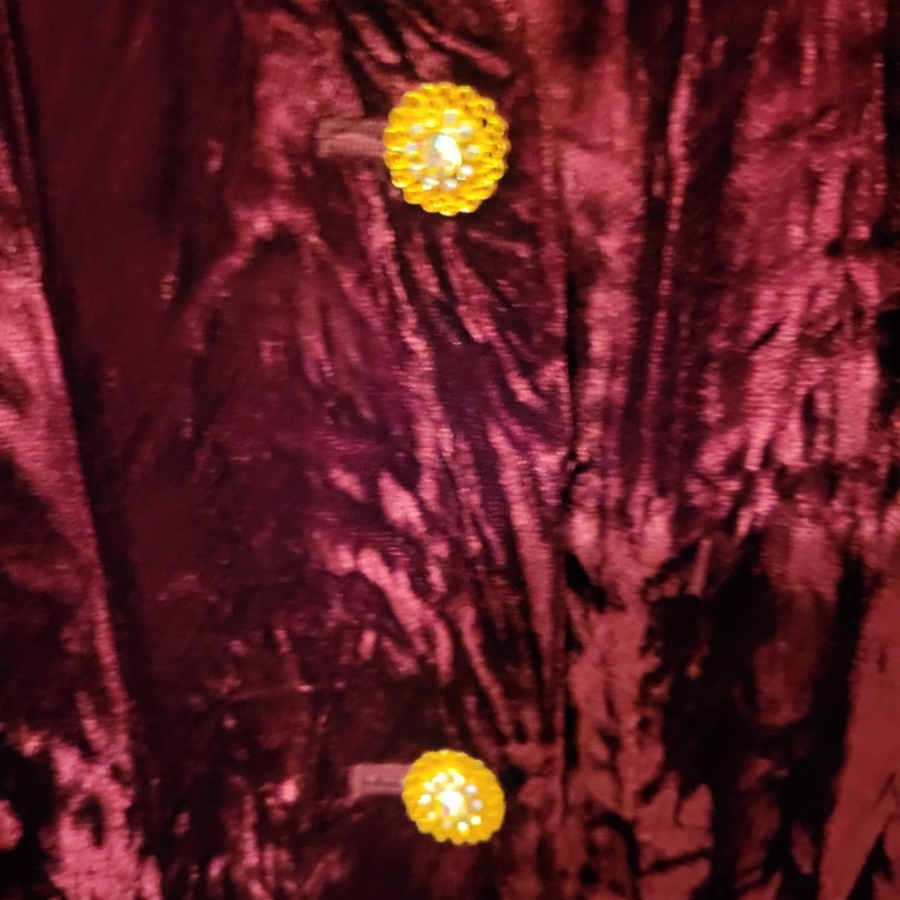 NWT velvet, garnet color jacket with beautiful buttons Jones New York, elegant - Picture 3 of 6